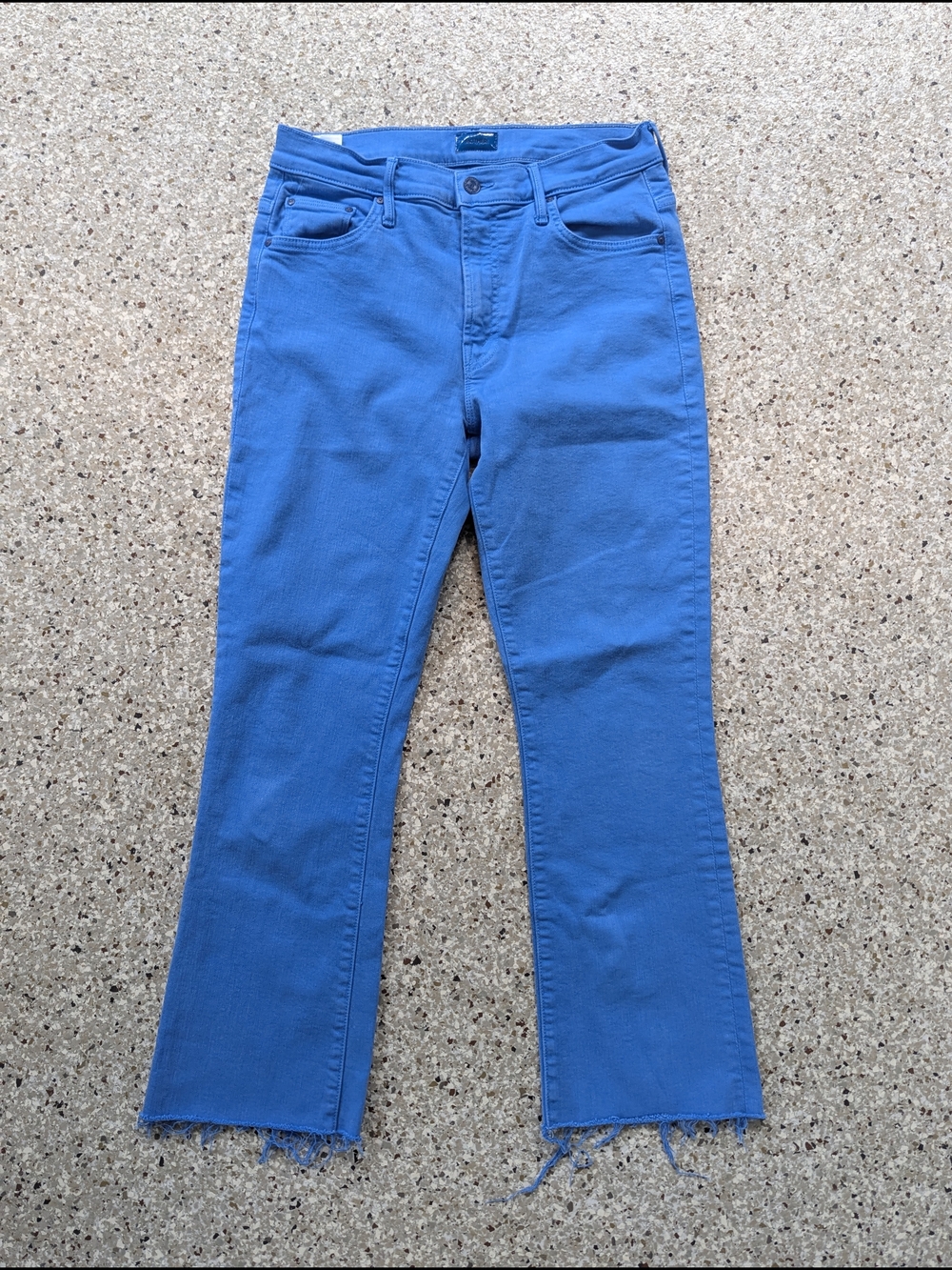 Mother Jeans 29 The Insider Flood Play Date High Rise Slim Bootcut Raw Hem USA